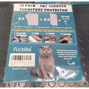 12 Pk Cat Scratch Furniture Protector By Fixzilla With Instructions New